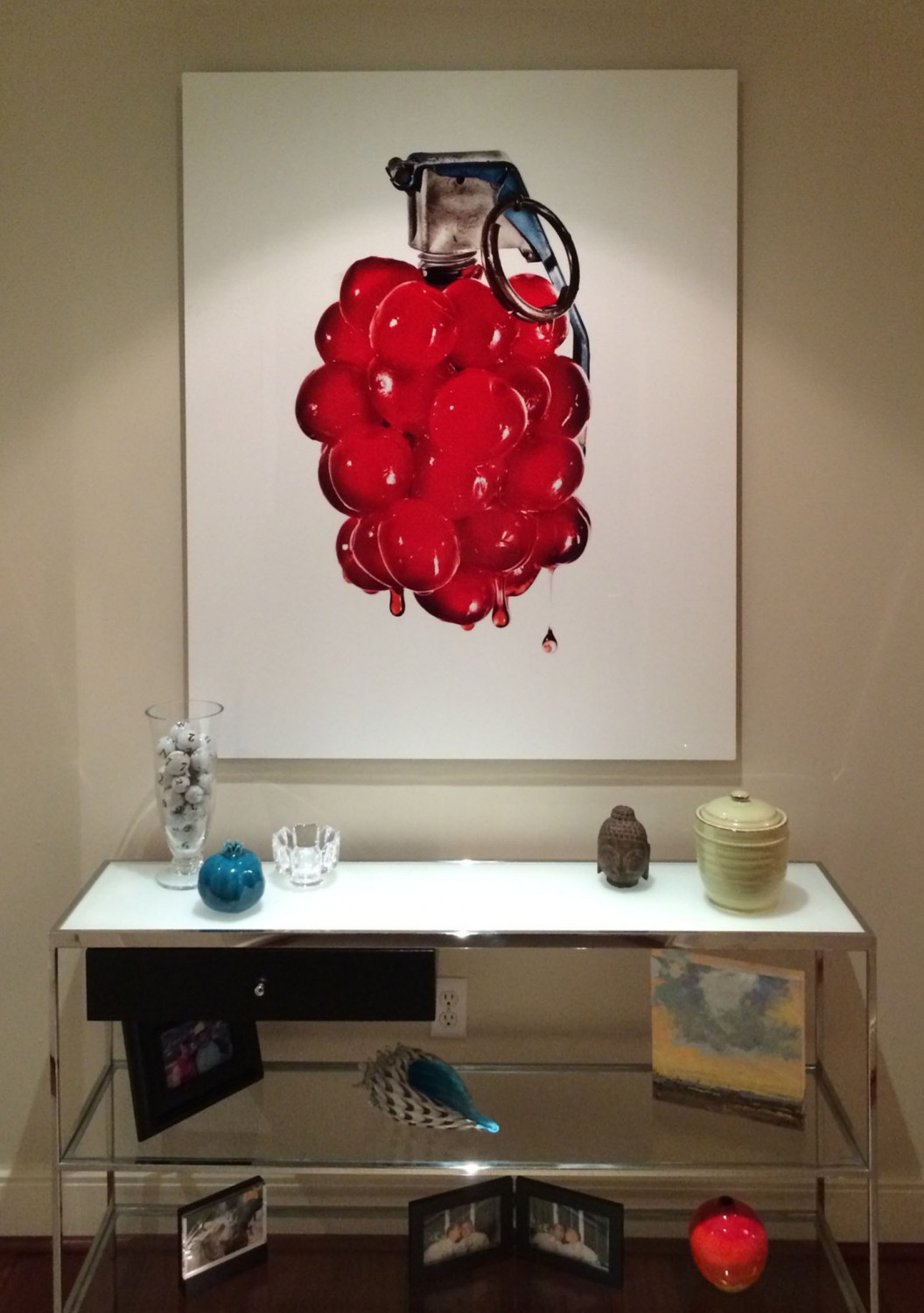 Matt McKee's Cherry Bomb! installed in art collector's home