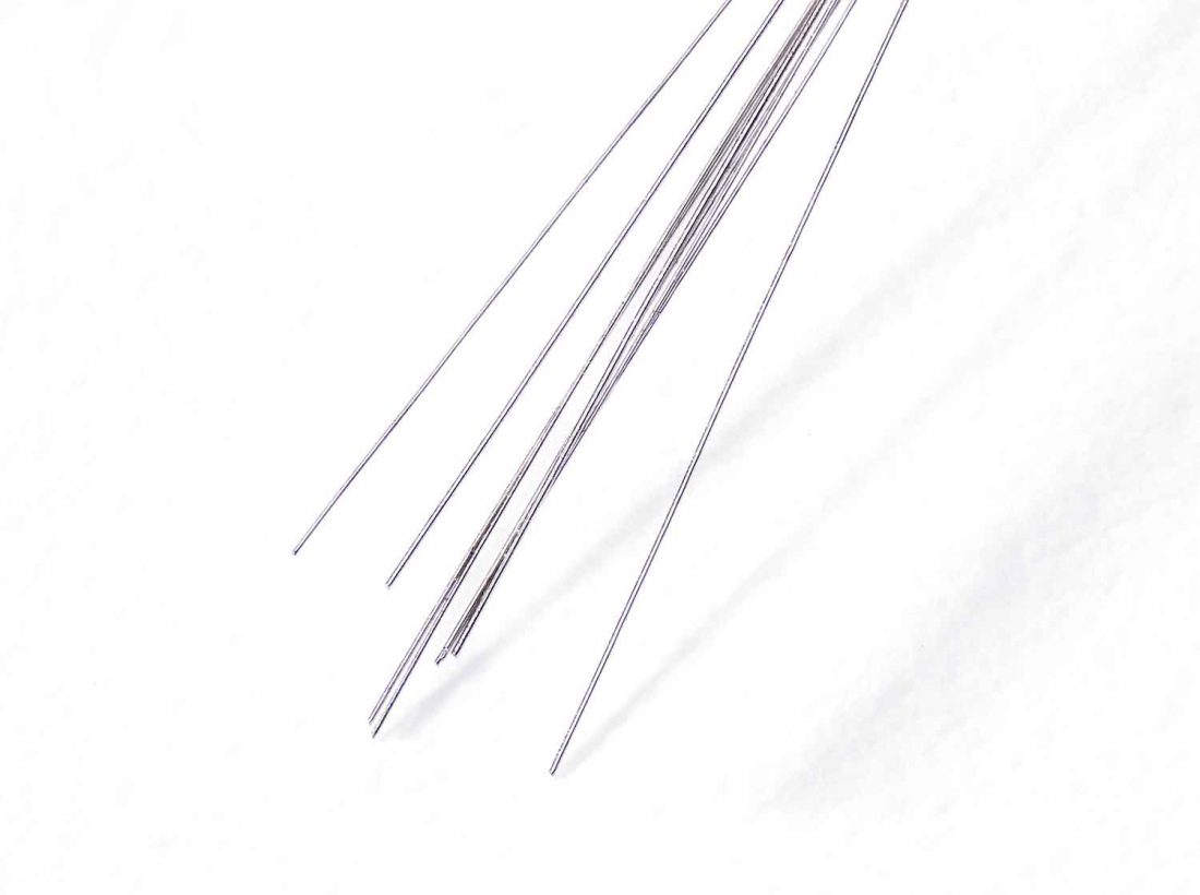 Individual wire strands on white