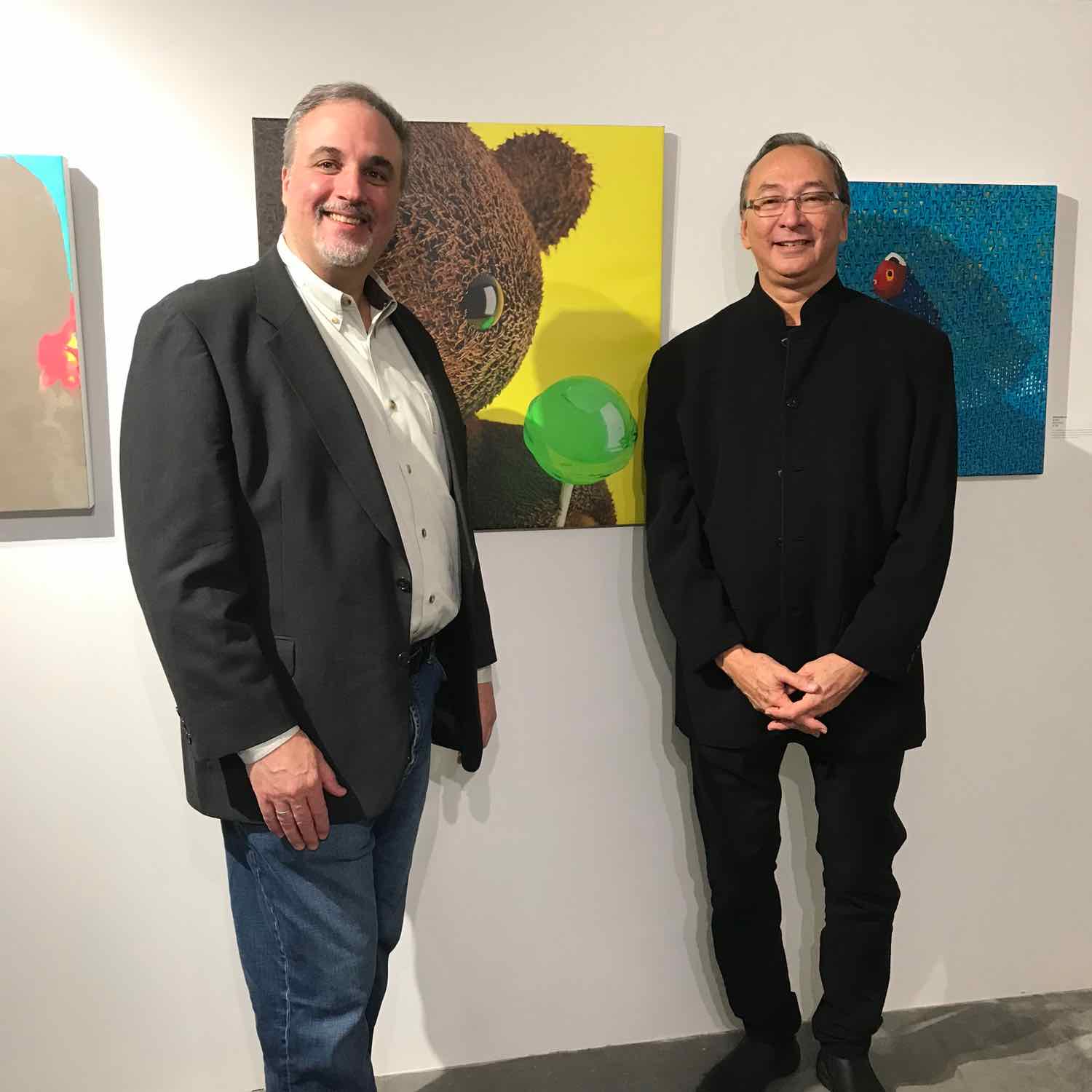 Me and Jurist Bill Stelling, from Kelley Stelling Contemporary in front of Sharing #1